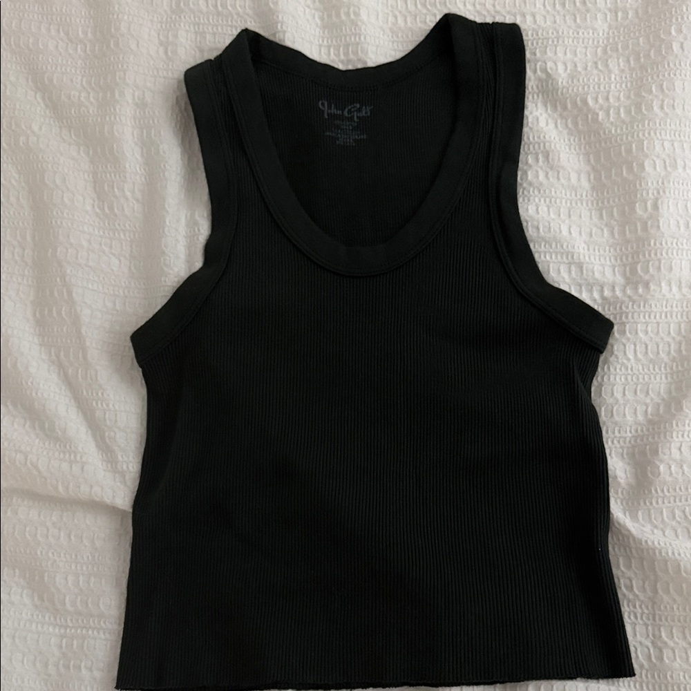 Brandy Melville Green Ribbed Crop Tank Top
